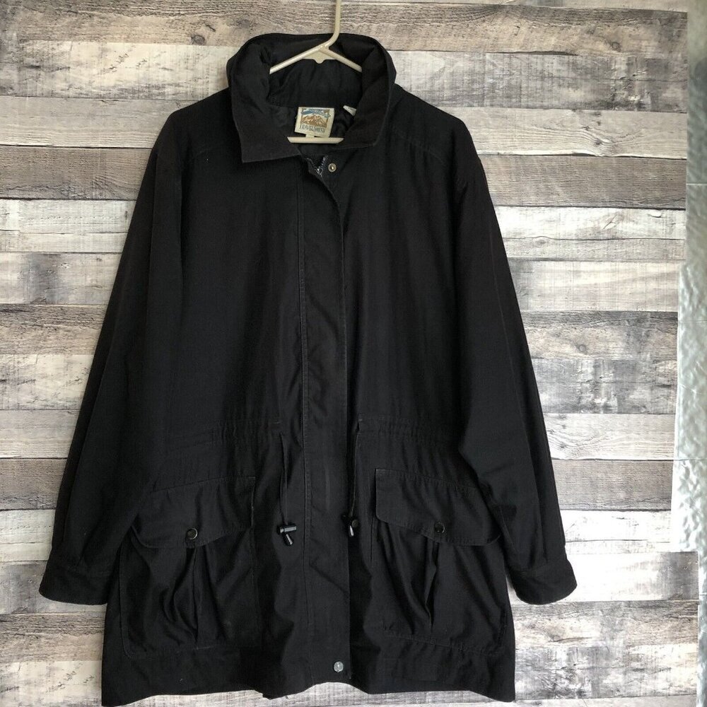 TRAVEL SMITH - Women's Large- Black Long Sleeve Full Zip Gathered Waist Jacket